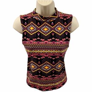 Divided H&M Mexican Aztec Print Sleeveless Top S